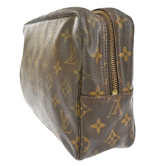Auth LOUIS VUITTON Trousse Toilette 28 Clutch Hand Bag Monogram Brown - Picture 7 of 14